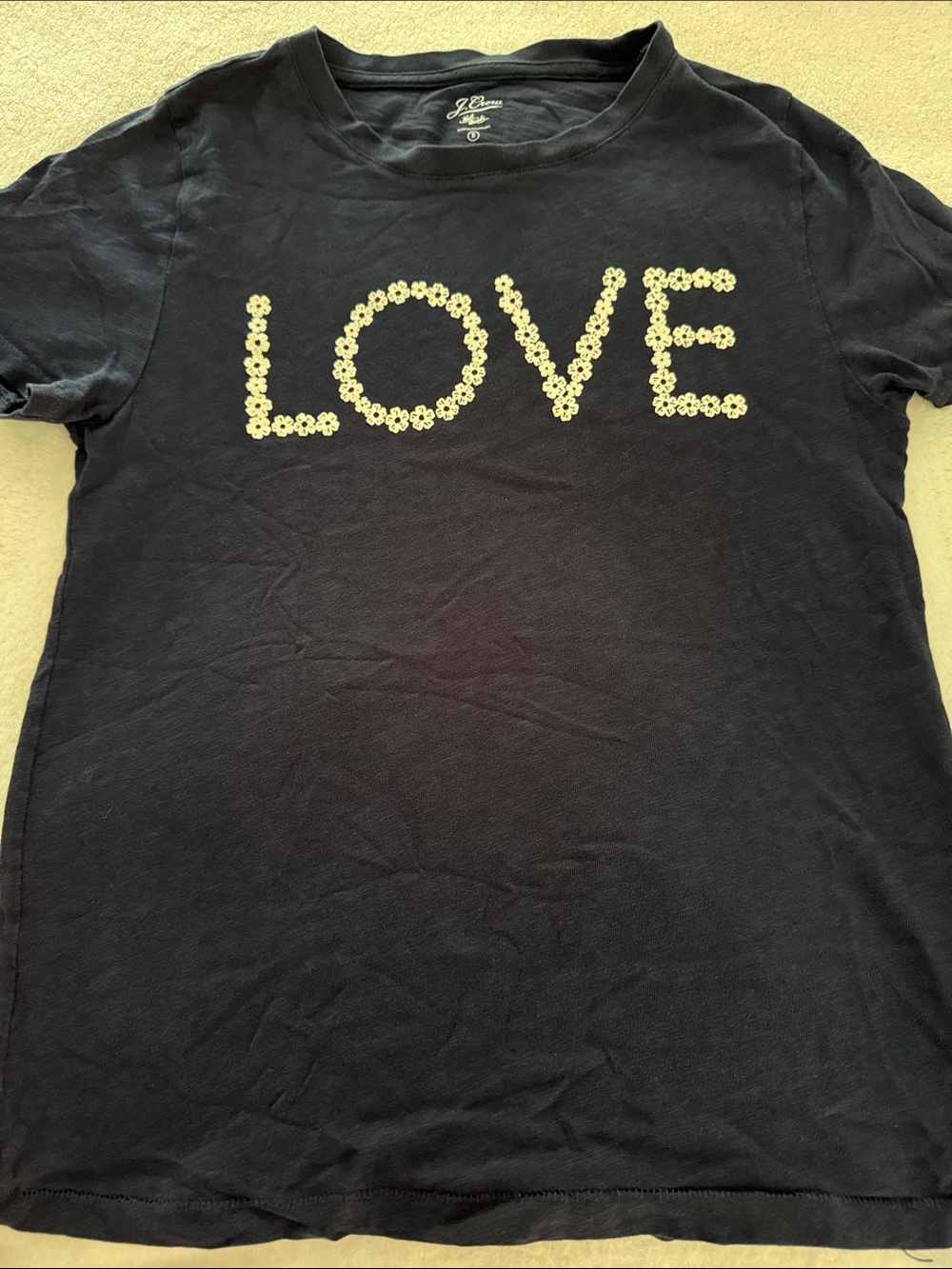 J Cree Love Floral Graphic Tee - Navy Blue Shirt